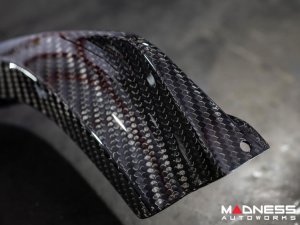 FIAT 500 Rear Diffuser - Carbon Fiber - Red Racing Stripe w/ White Scorpion
